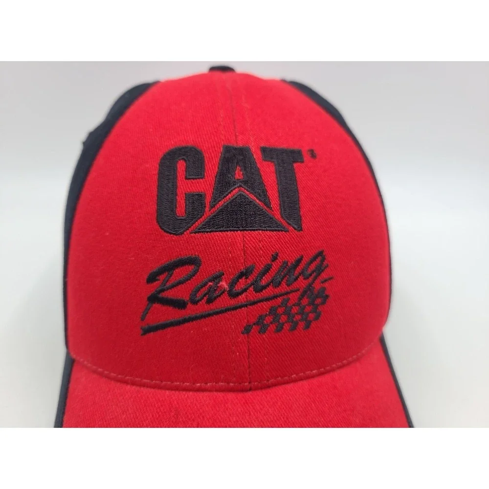 Vintage Ward Burton #22 CAT Caterpillar Racing Hat Cap Cyrk Men NASCAR Red Black